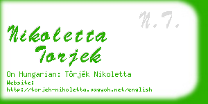 nikoletta torjek business card