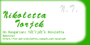 nikoletta torjek business card